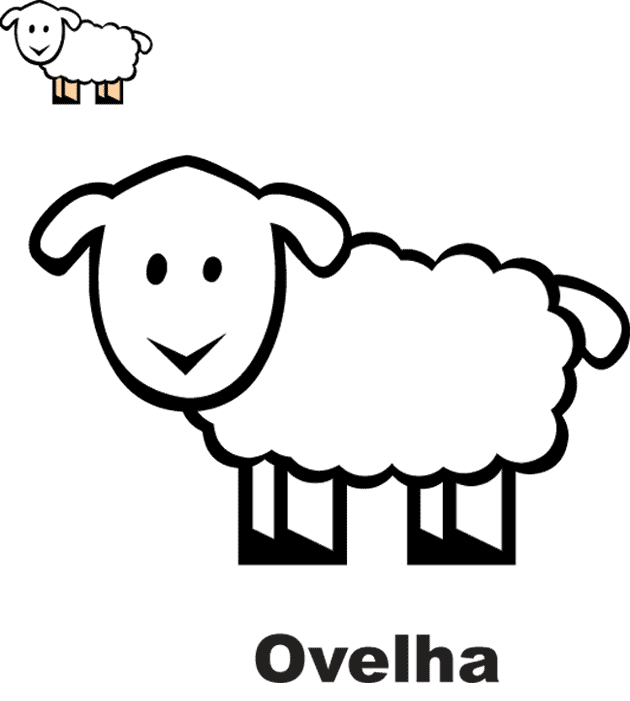 Desenho de Animais Para Colorir de Ovelha