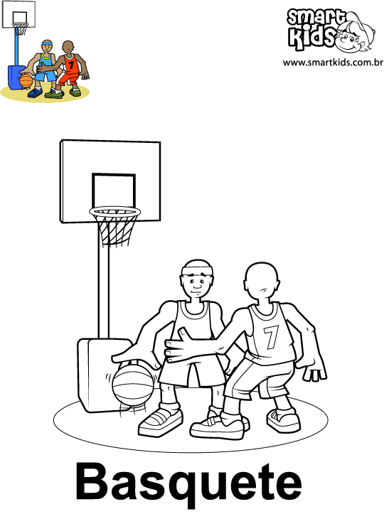 Desenhos sobre as Olimpíadas - Para colorir: Basquete — SÓ ESCOLA