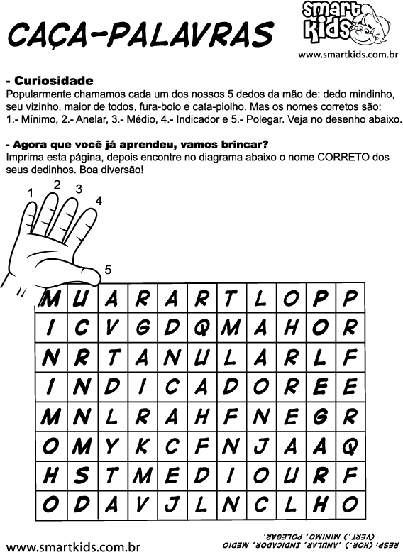 Caça-palavras: Corpo Humano - Sistema Reprodutor - com respostas 