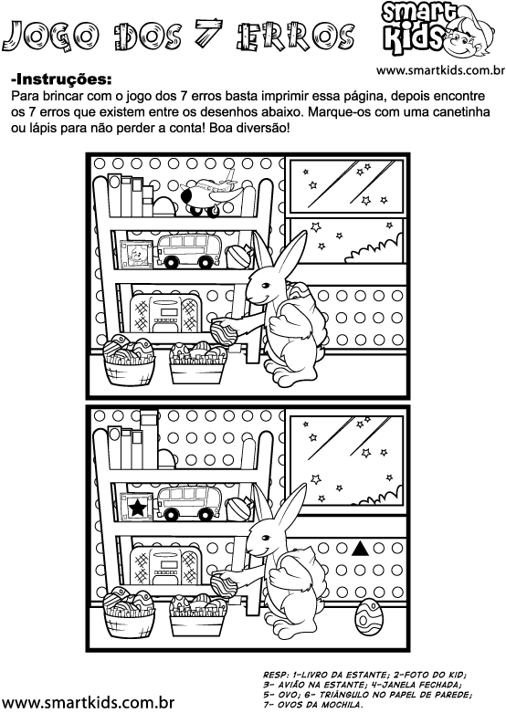 Jogo dos Sete Erros Colorido Tema Coquetel. Passatempo dos 7 Erros